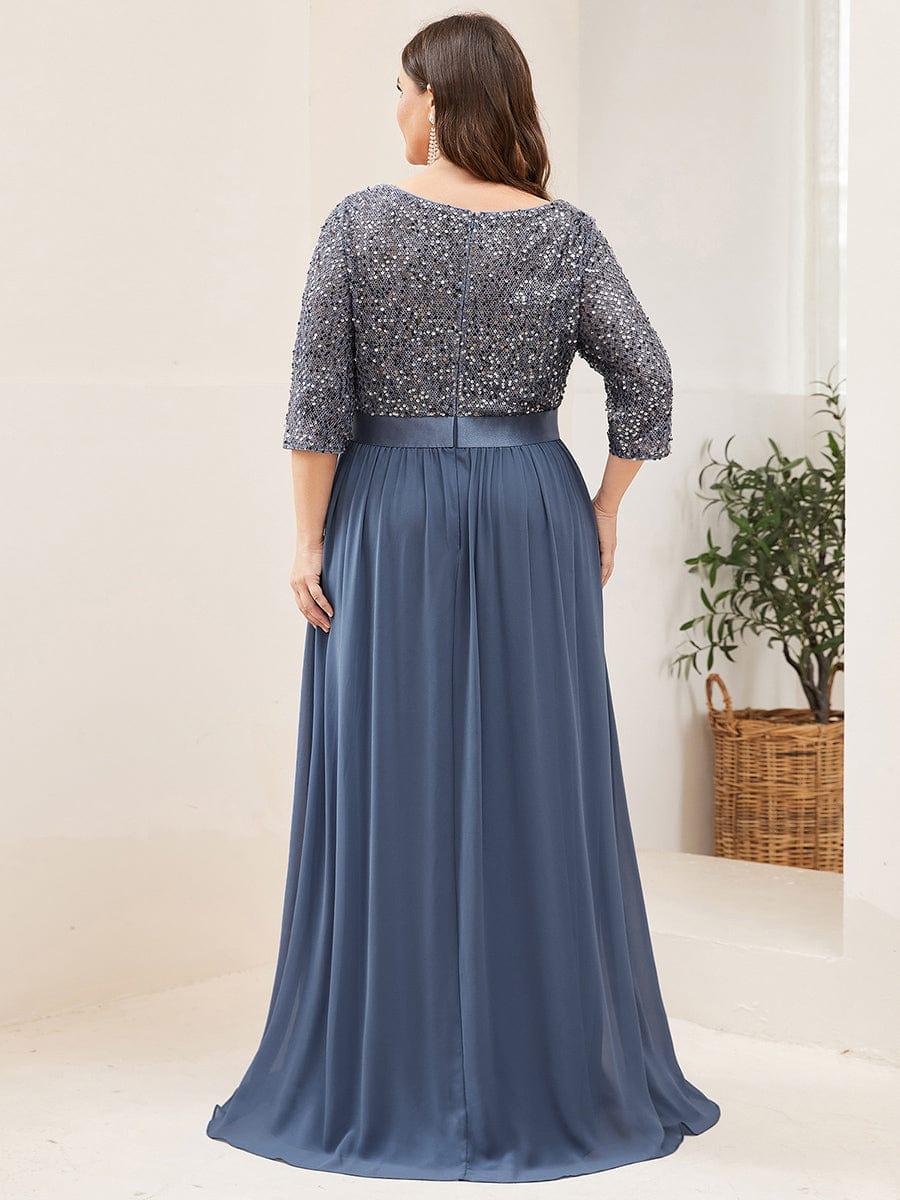 pretty FLORENCE|Plus Size Sequin 3/4 Sleeves Dresses