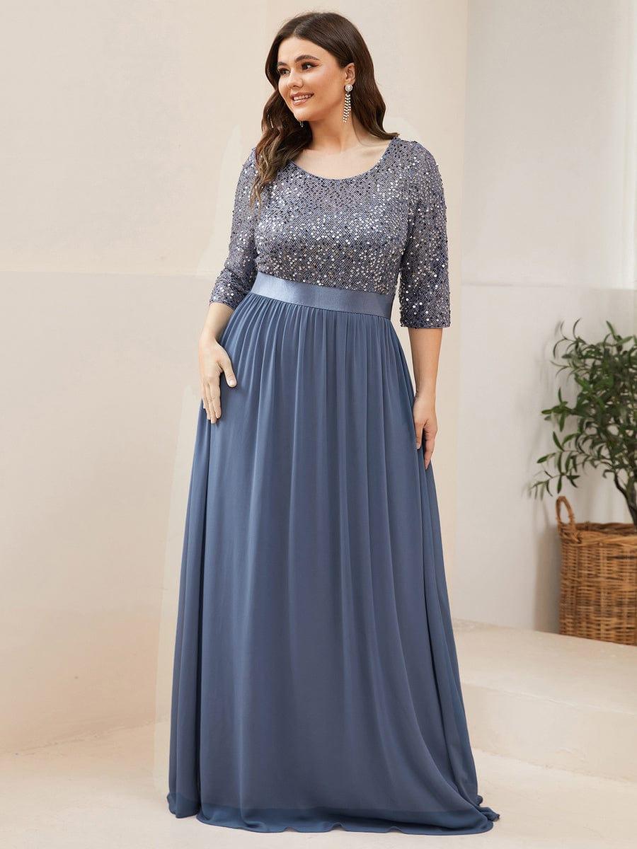 pretty FLORENCE|Plus Size Sequin 3/4 Sleeves Dresses