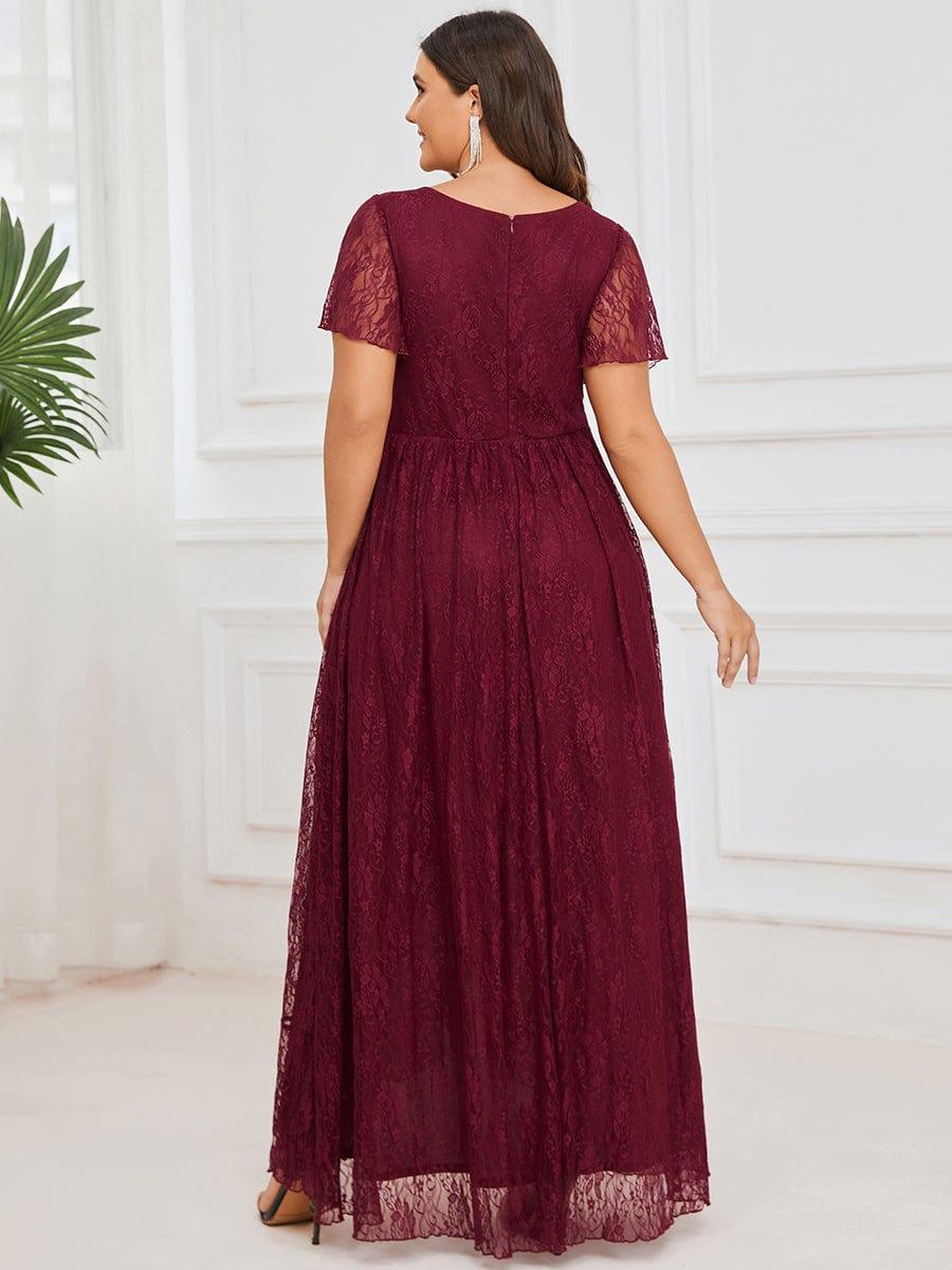 pretty ELISE|Plus Size Ruffled Lace Formal Evening Dress