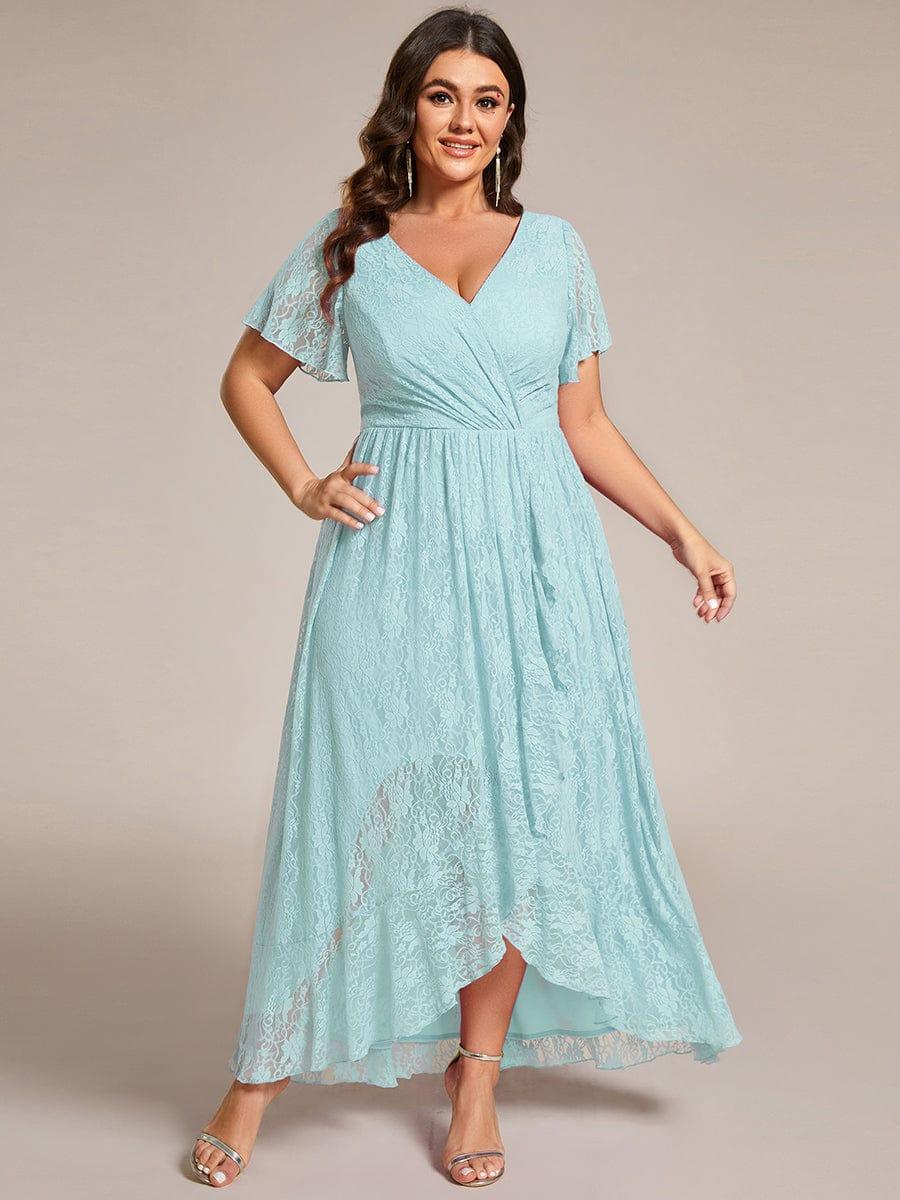 pretty ELISE|Plus Size Ruffled Lace Formal Evening Dress