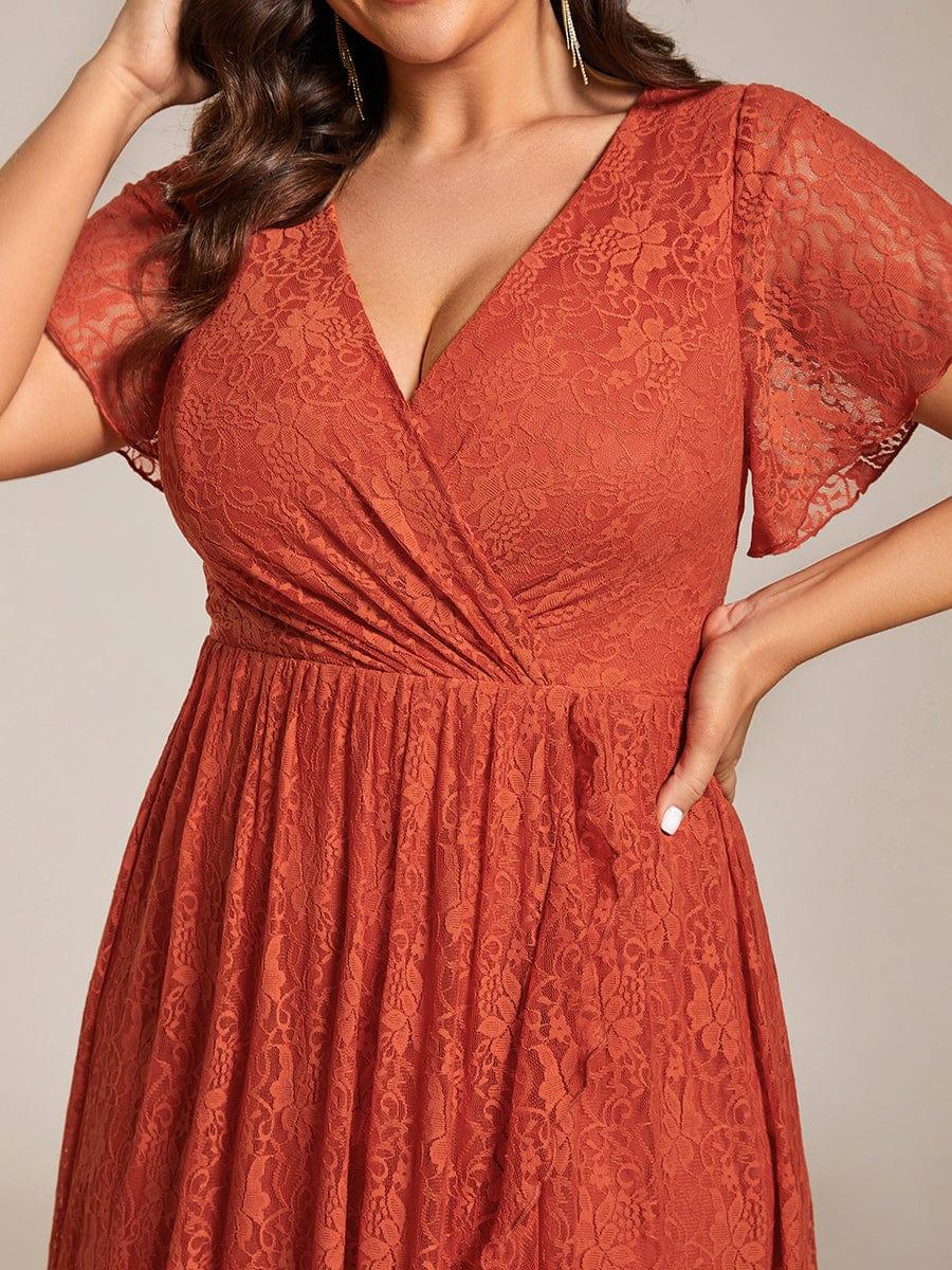 pretty ELISE|Plus Size Ruffled Lace Formal Evening Dress