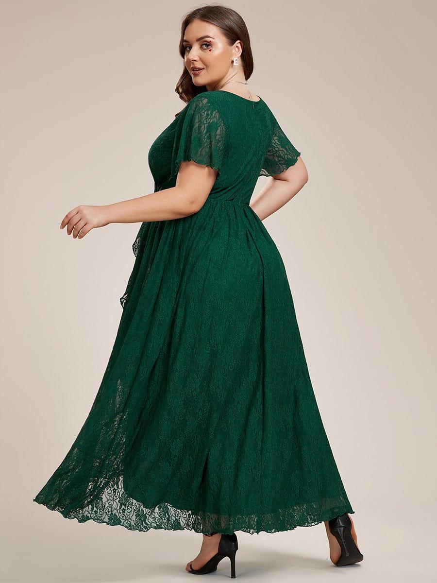 pretty ELISE|Plus Size Ruffled Lace Formal Evening Dress