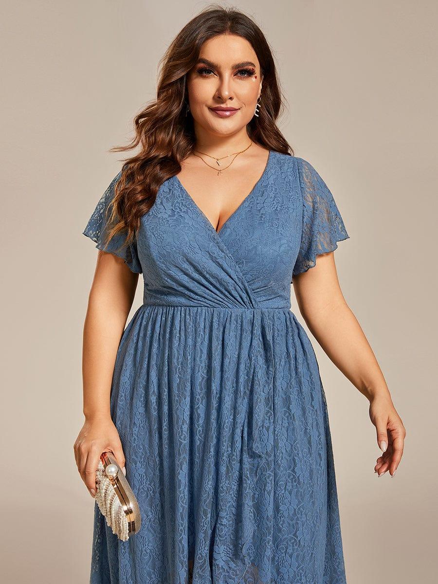pretty ELISE|Plus Size Ruffled Lace Formal Evening Dress