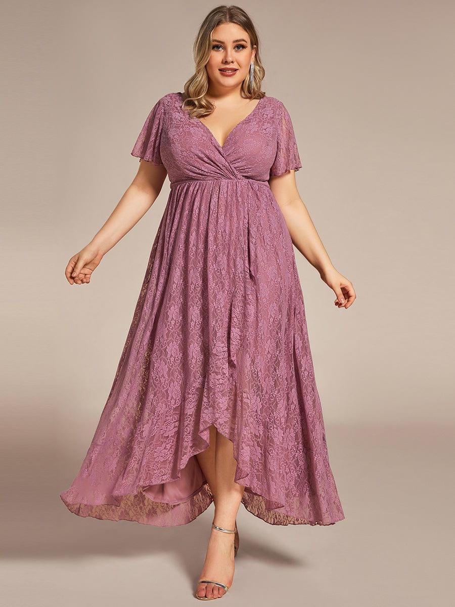 pretty ELISE|Plus Size Ruffled Lace Formal Evening Dress