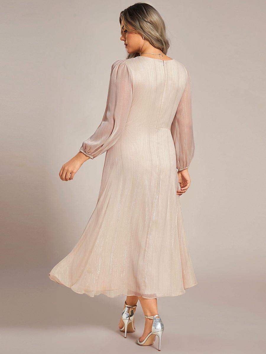 pretty EMBER|Plus Size Twist Knot Louts Leaf Long Sleeve A-Line Evening Dress