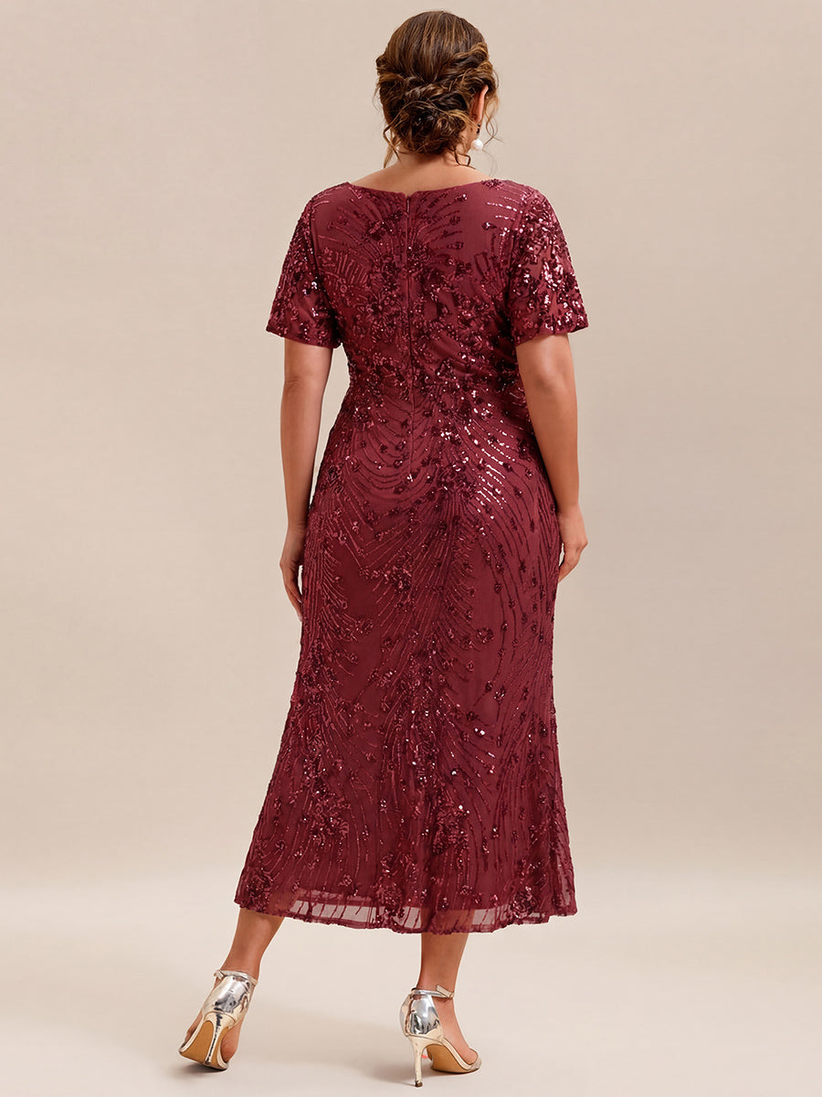 pretty PALMER|Plus Size Sequin Mermaid Formal Dress