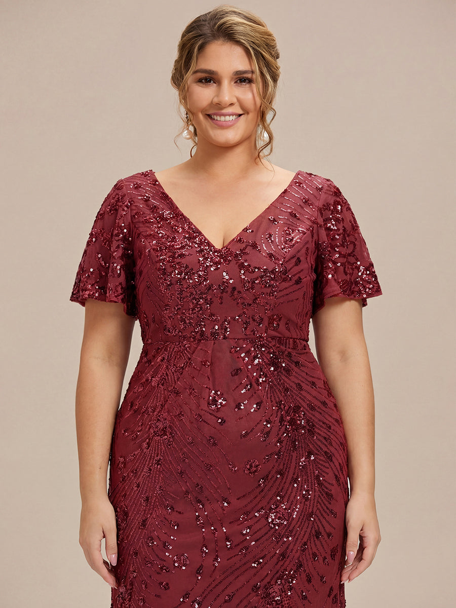 pretty PALMER|Plus Size Sequin Mermaid Formal Dress