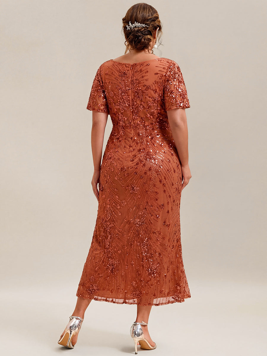 pretty PALMER|Plus Size Sequin Mermaid Formal Dress