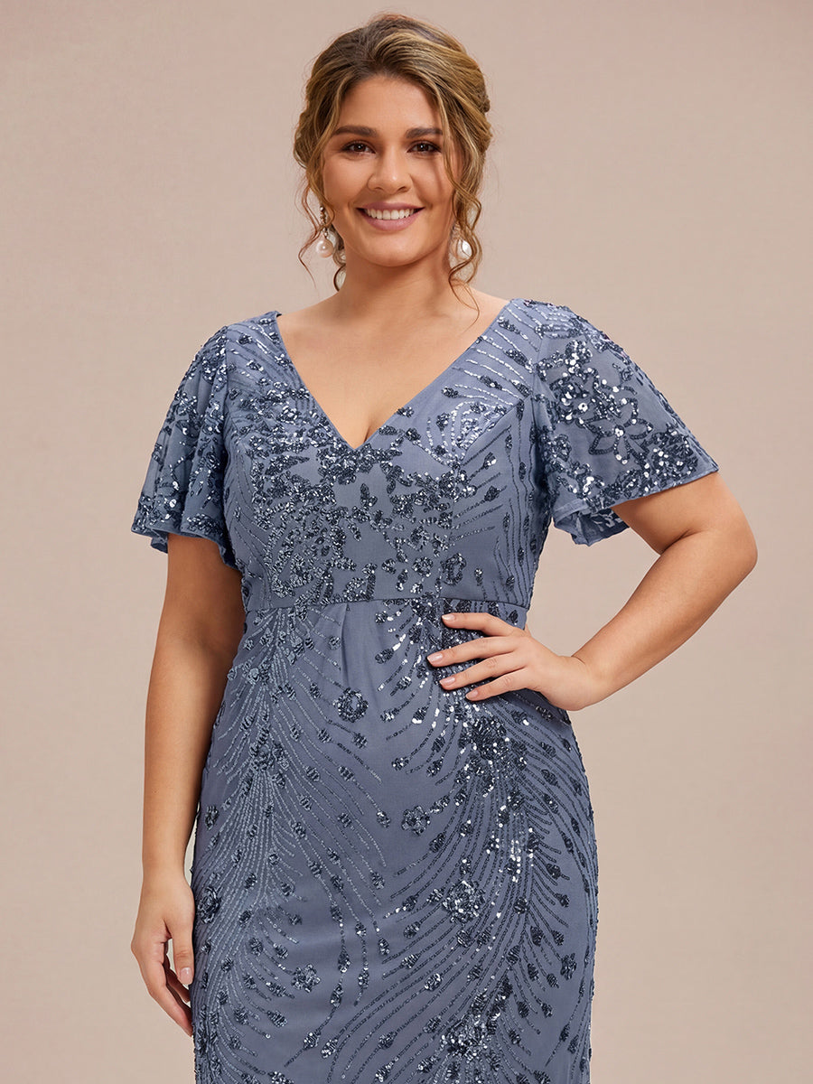 pretty PALMER|Plus Size Sequin Mermaid Formal Dress