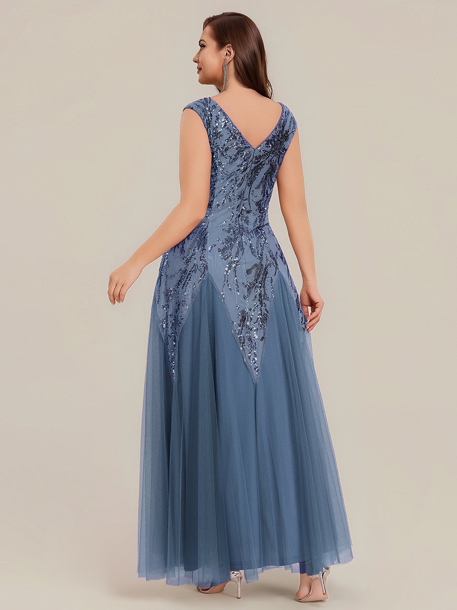 pretty FREYA|Plus Size Glitter High Stretch Cap Sleeve Tulle Mother of the Bride Dress