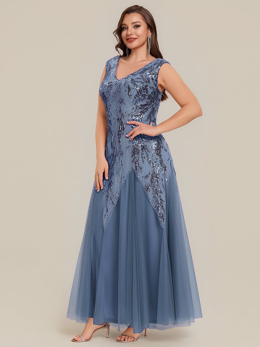 pretty FREYA|Plus Size Glitter High Stretch Cap Sleeve Tulle Mother of the Bride Dress