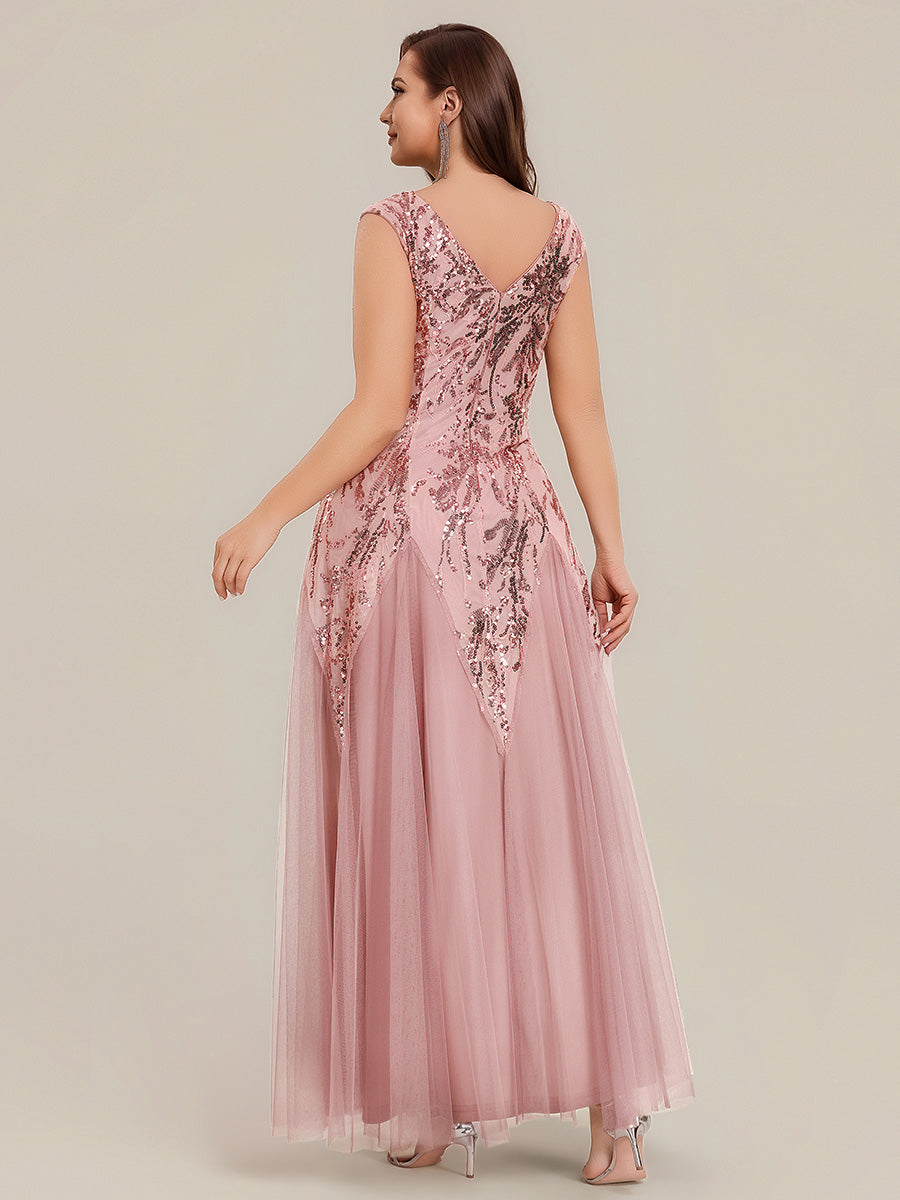 pretty FREYA|Plus Size Glitter High Stretch Cap Sleeve Tulle Mother of the Bride Dress