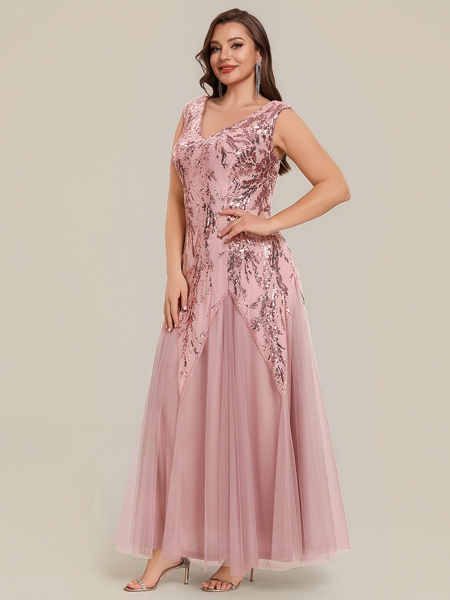 pretty FREYA|Plus Size Glitter High Stretch Cap Sleeve Tulle Mother of the Bride Dress