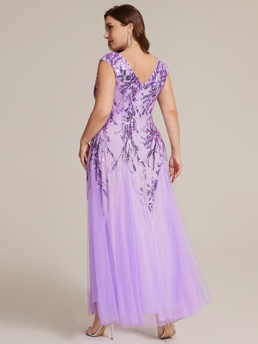 pretty FREYA|Plus Size Glitter High Stretch Cap Sleeve Tulle Mother of the Bride Dress