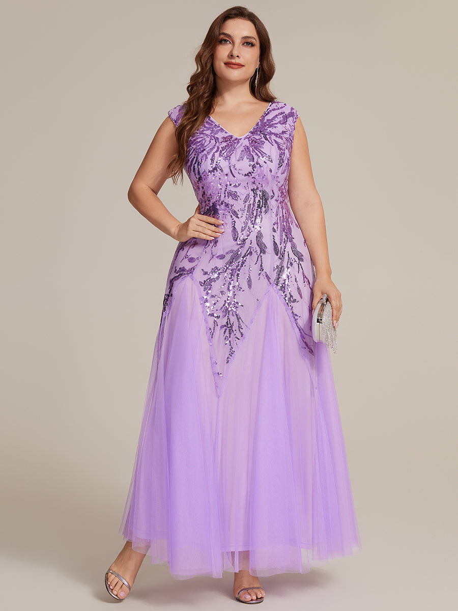 pretty FREYA|Plus Size Glitter High Stretch Cap Sleeve Tulle Mother of the Bride Dress