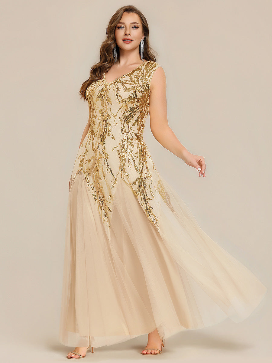 pretty FREYA|Plus Size Glitter High Stretch Cap Sleeve Tulle Mother of the Bride Dress