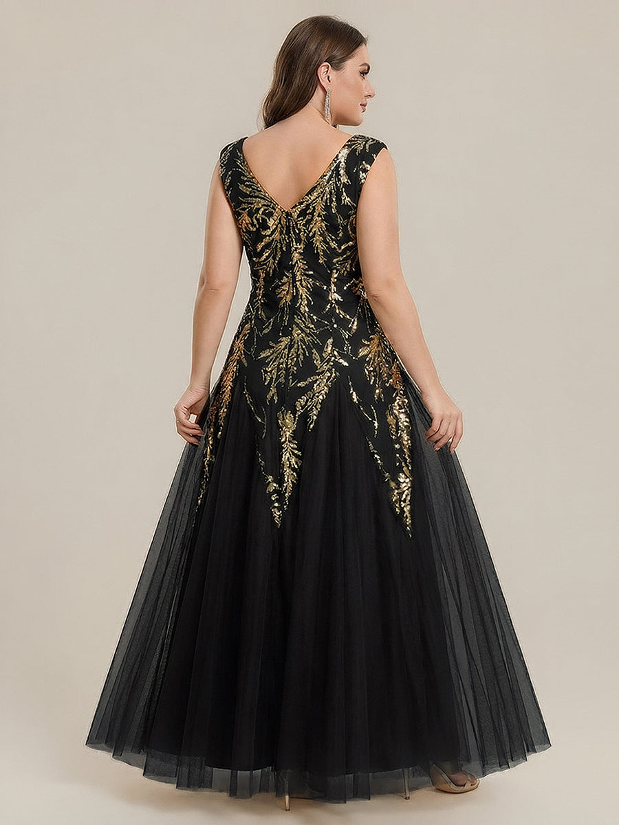 pretty FREYA|Plus Size Glitter High Stretch Cap Sleeve Tulle Mother of the Bride Dress