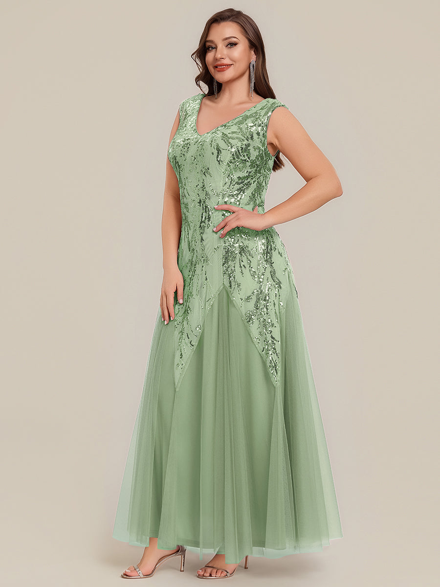 pretty FREYA|Plus Size Glitter High Stretch Cap Sleeve Tulle Mother of the Bride Dress