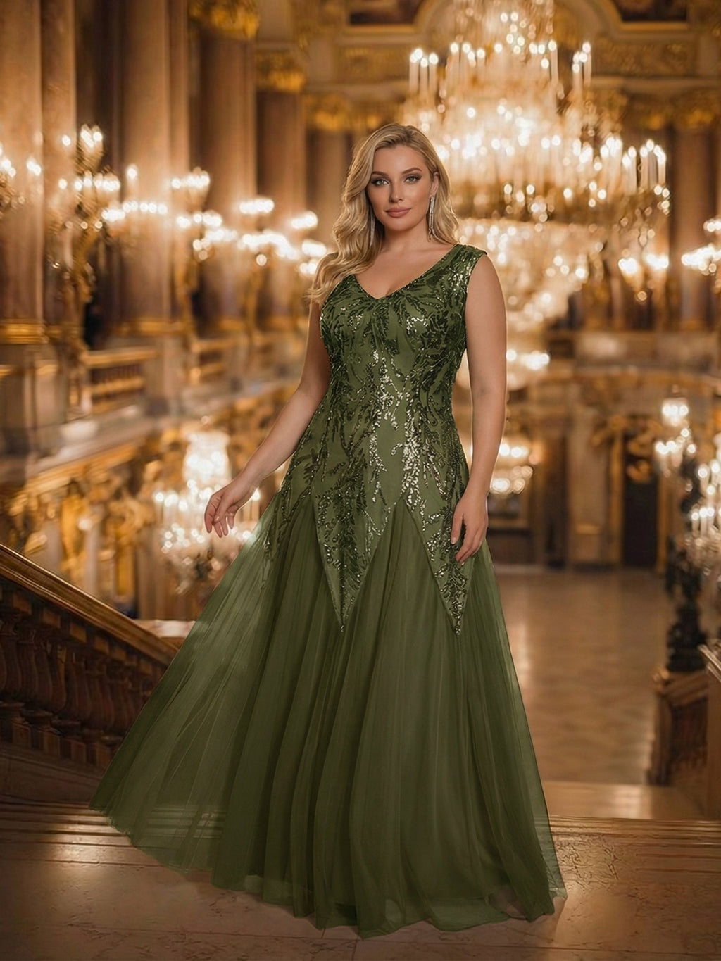 pretty FREYA|Plus Size Glitter High Stretch Cap Sleeve Tulle Mother of the Bride Dress
