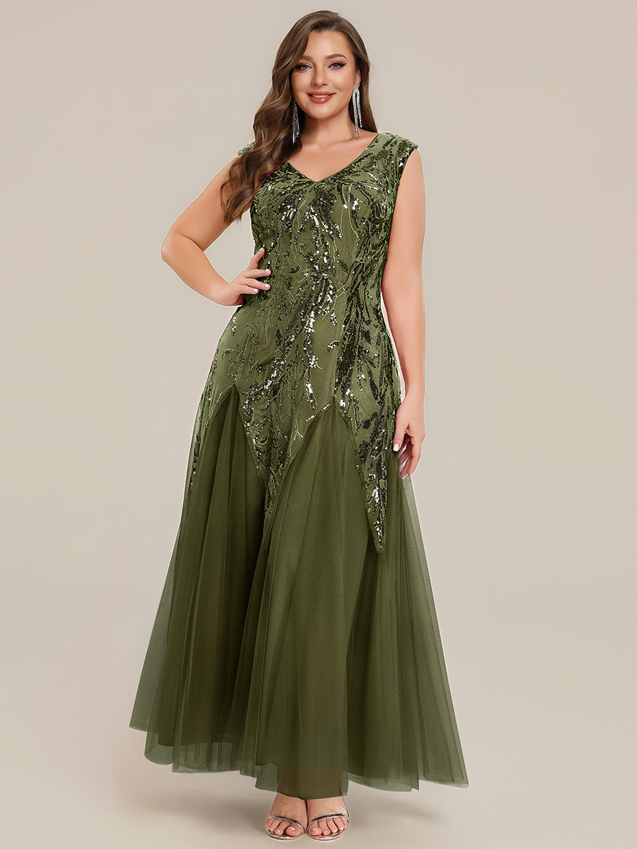 pretty FREYA|Plus Size Glitter High Stretch Cap Sleeve Tulle Mother of the Bride Dress