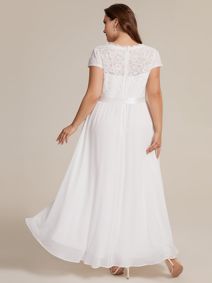 Plus Size Deep V-Neck Chiffon Evening Dress