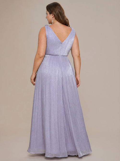 Plus Size Gathered Sea-island filament fabircs Evening Dress