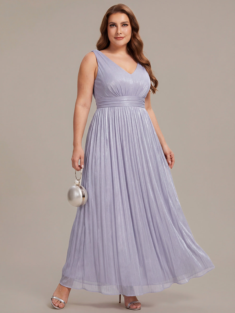 Plus Size Gathered Sea-island filament fabircs Evening Dress
