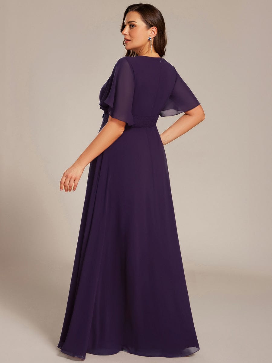 pretty ASPYN|Plus Size Pleated Waist Applique Maxi Bridesmaid Dress