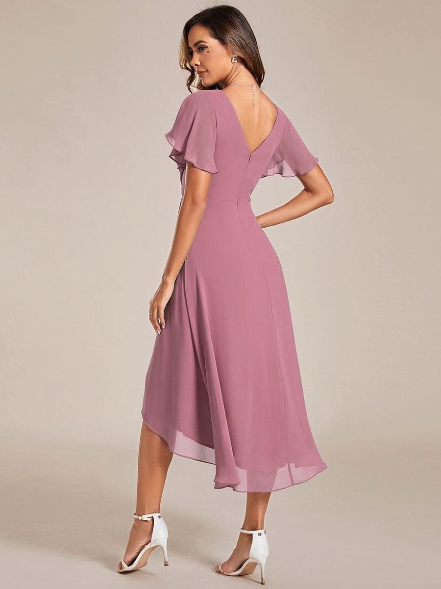 ever FAYE|Plus Size V-Neck Pleated Chiffon Midi Wedding Guest Dress