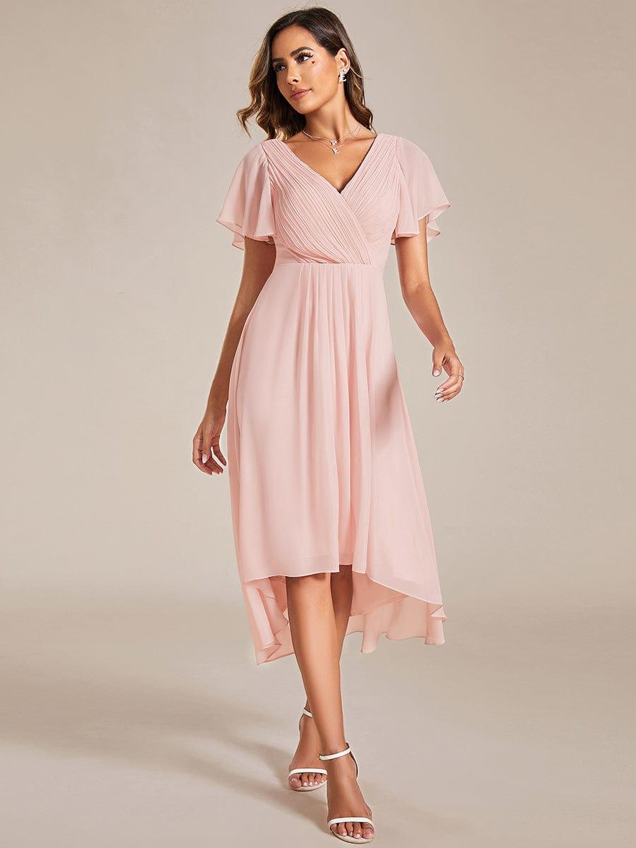 ever FAYE|Plus Size Pleated Midi Ruffles Sleeve Chiffon Bridesmaid Dress