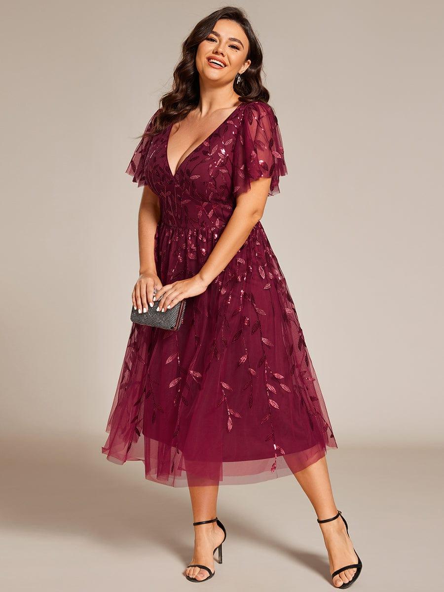 pretty SIMONE|Plus Size Sparkly Midi Cocktail Dress