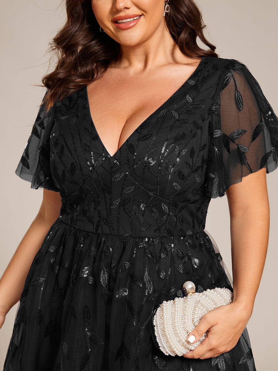 pretty SIMONE|Plus Size Sparkly Midi Cocktail Dress