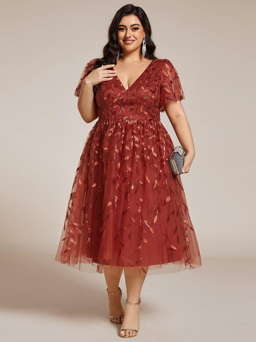 pretty SIMONE|Plus Size Sparkly Midi Cocktail Dress