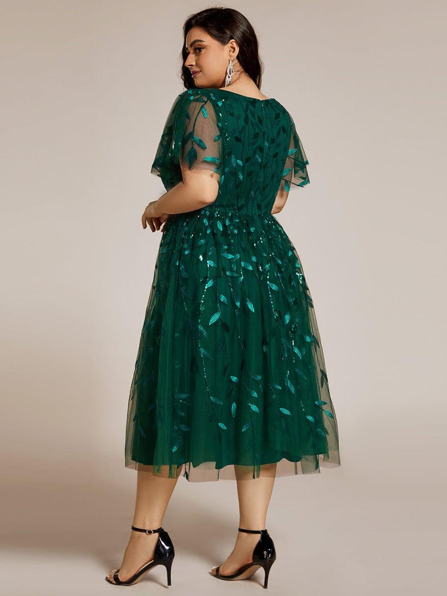 pretty SIMONE|Plus Size Sparkly Midi Cocktail Dress