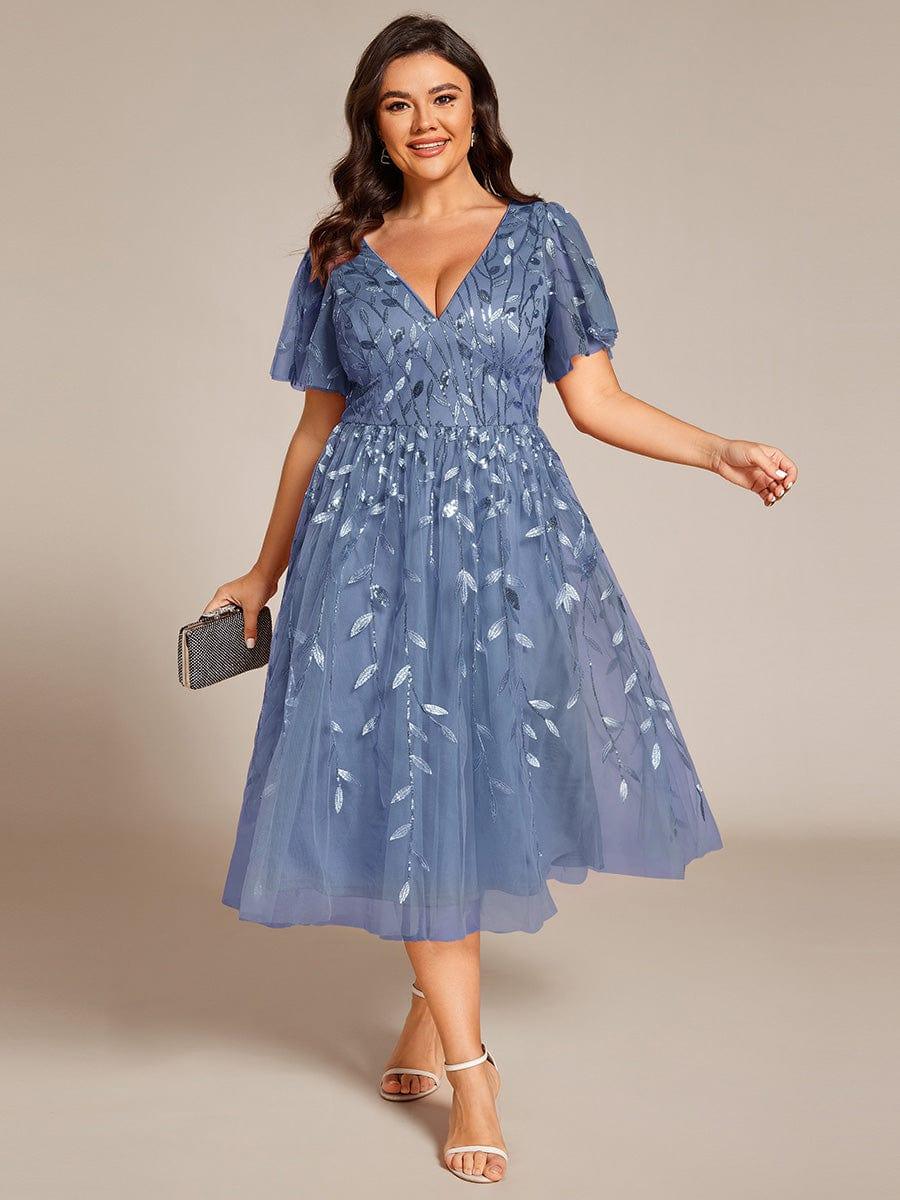 pretty SIMONE|Plus Size Sparkly Midi Cocktail Dress
