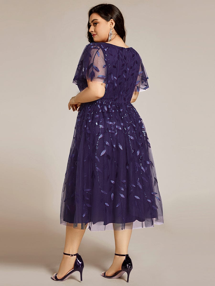 pretty SIMONE|Plus Size Sparkly Midi Cocktail Dress