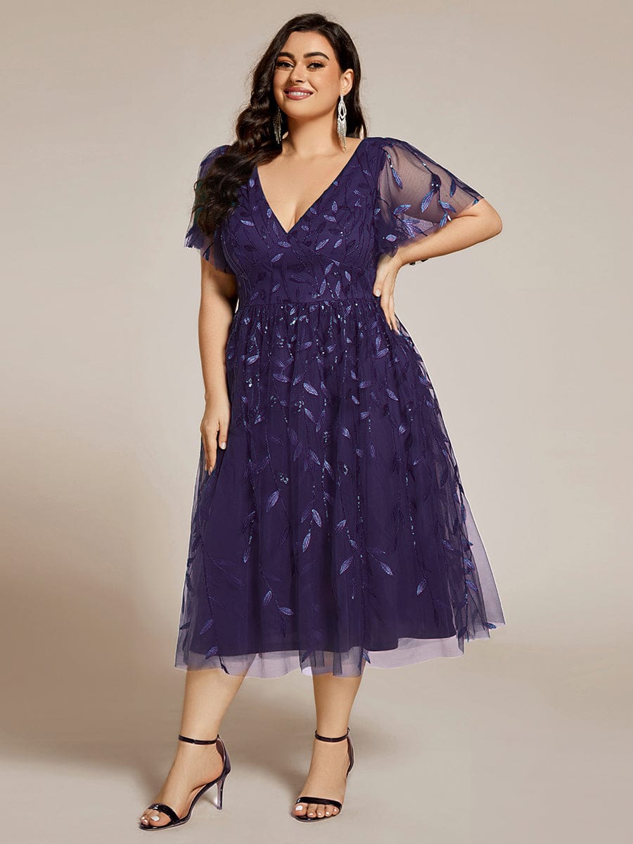 pretty SIMONE|Plus Size Sparkly Midi Cocktail Dress