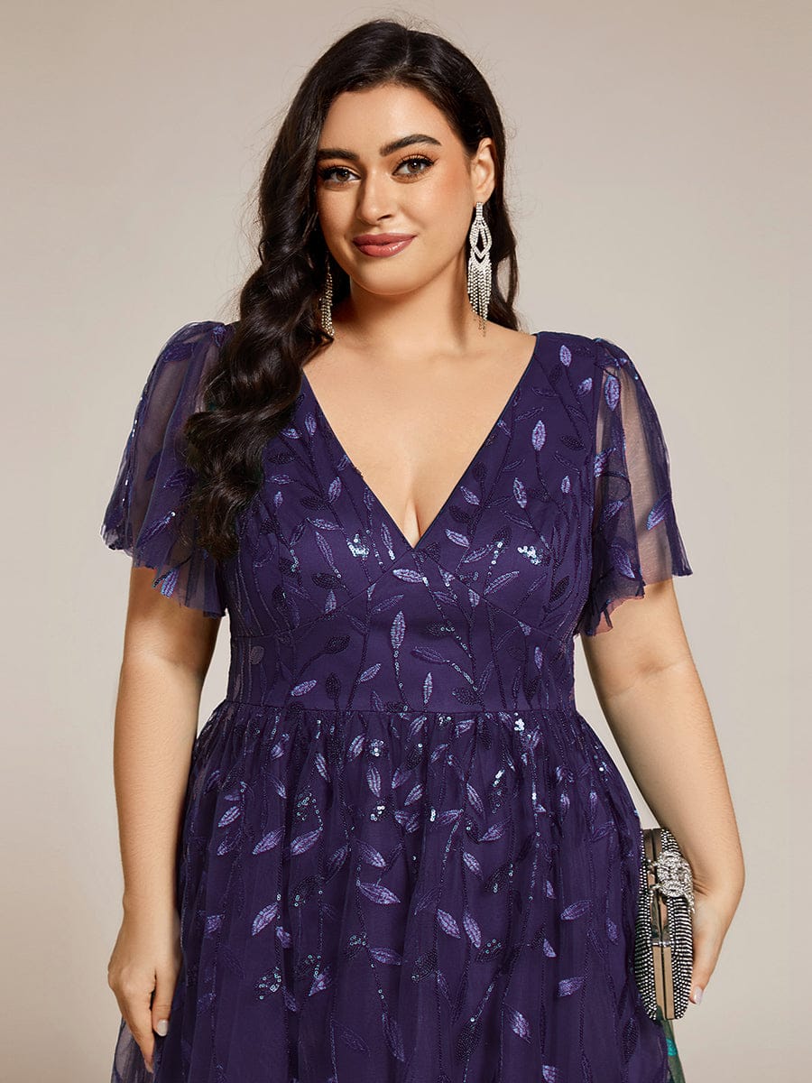 pretty SIMONE|Plus Size Sparkly Midi Cocktail Dress