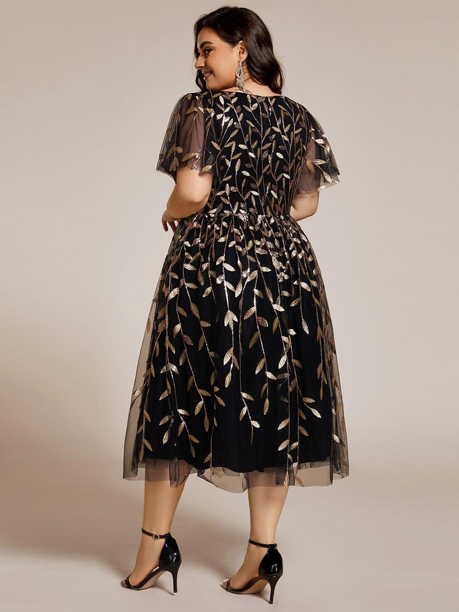 pretty SIMONE|Plus Size Sparkly Midi Cocktail Dress