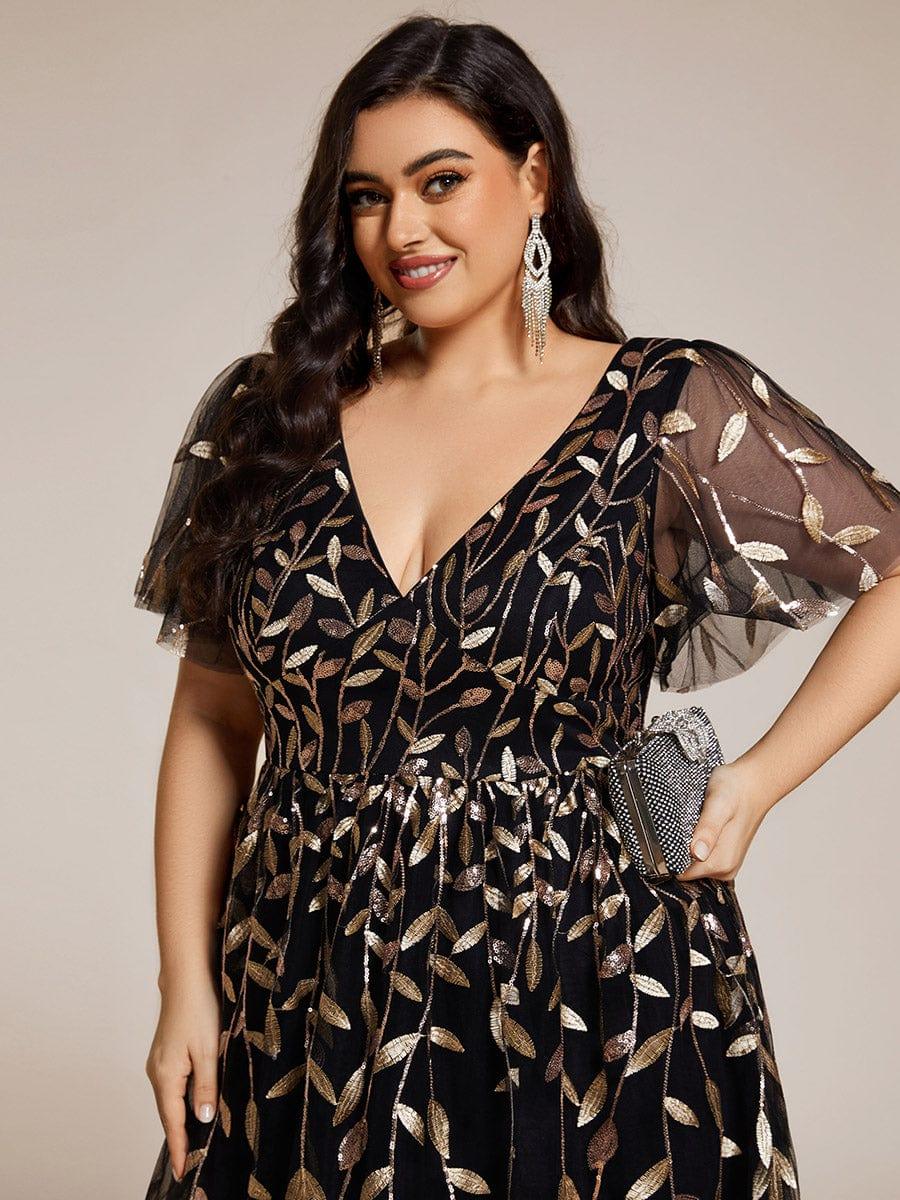 pretty SIMONE|Plus Size Sparkly Midi Cocktail Dress