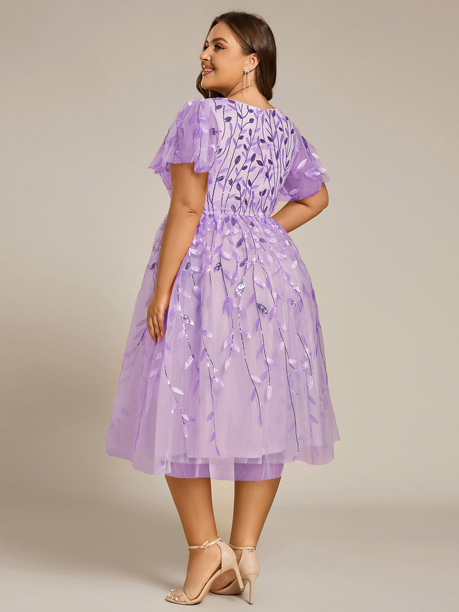 pretty SIMONE|Plus Size Sparkly Midi Cocktail Dress