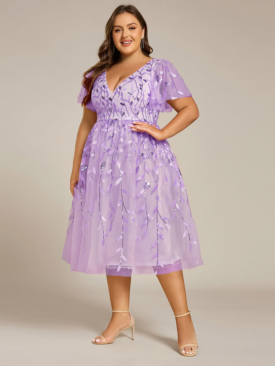 pretty SIMONE|Plus Size Sparkly Midi Cocktail Dress