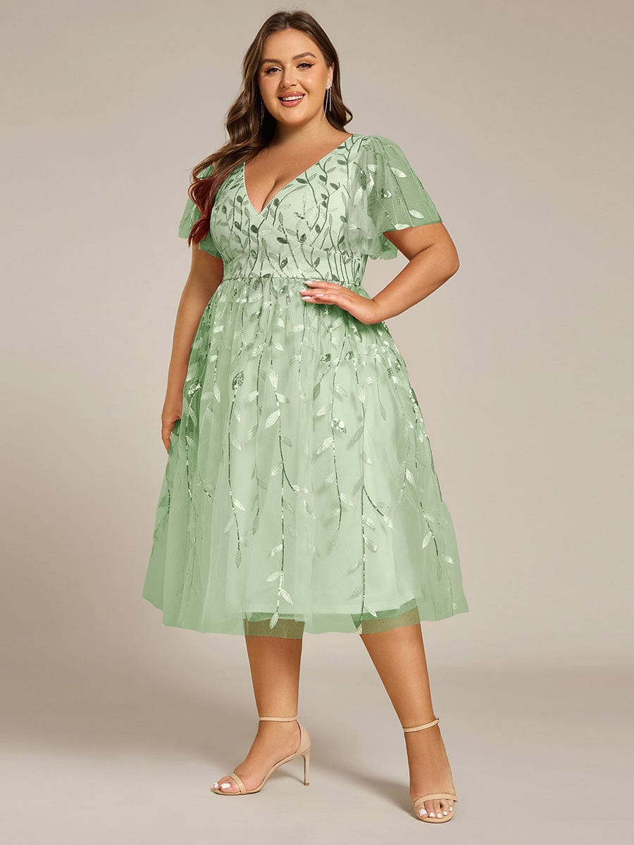 pretty SIMONE|Plus Size Sparkly Midi Cocktail Dress