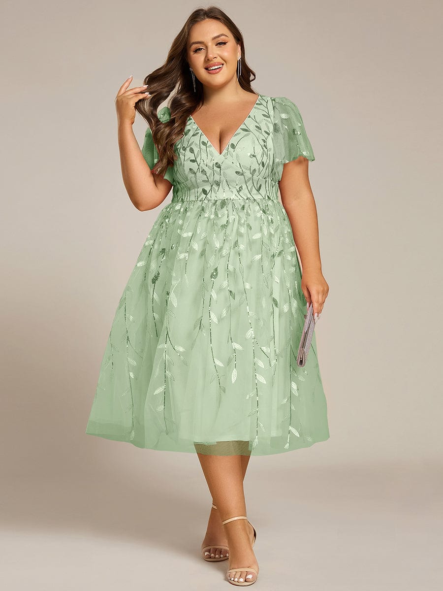 pretty SIMONE|Plus Size Sparkly Midi Cocktail Dress