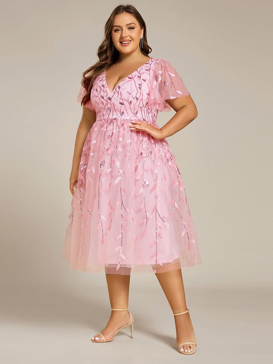 pretty SIMONE|Plus Size Sparkly Midi Cocktail Dress