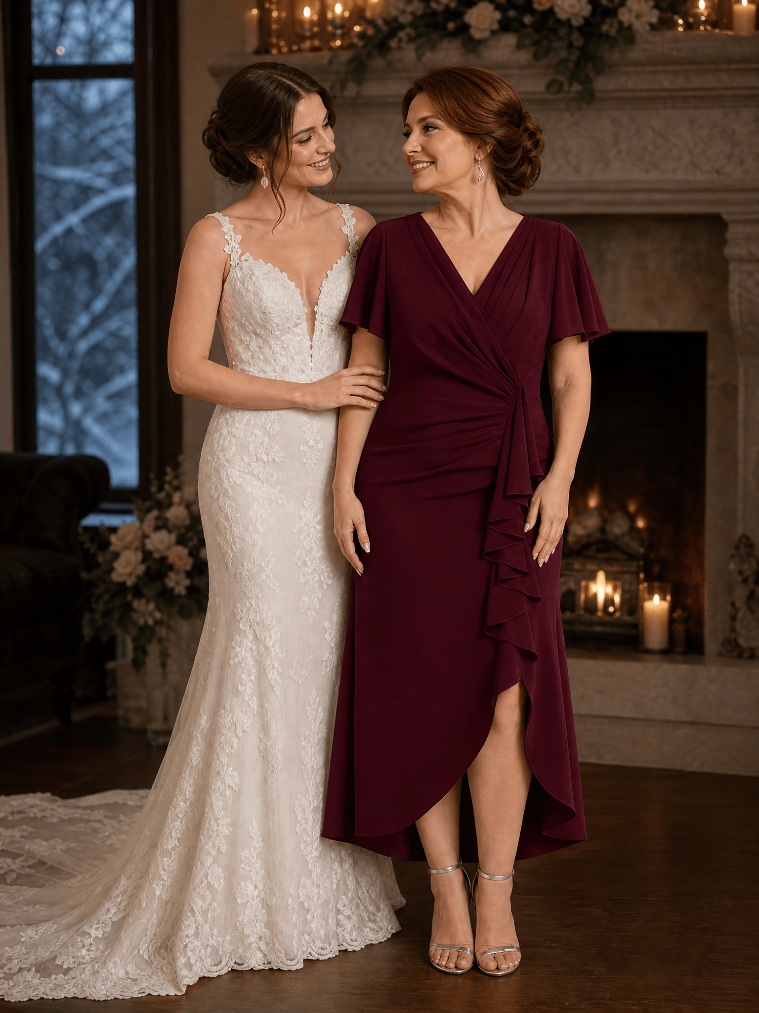 Plus Size Thigh-High Slit Knit Wedding Guest Dress