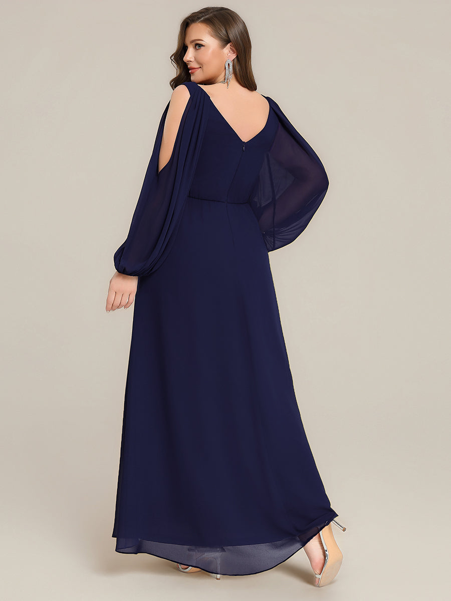 Plus Size Cut-Out Detail Chiffon Evening Dress