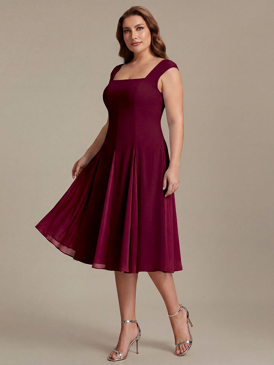 Plus Size Cap Sleeve Wedding Guest Dress