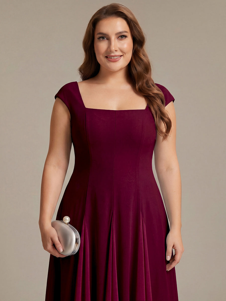 Plus Size Cap Sleeve Wedding Guest Dress