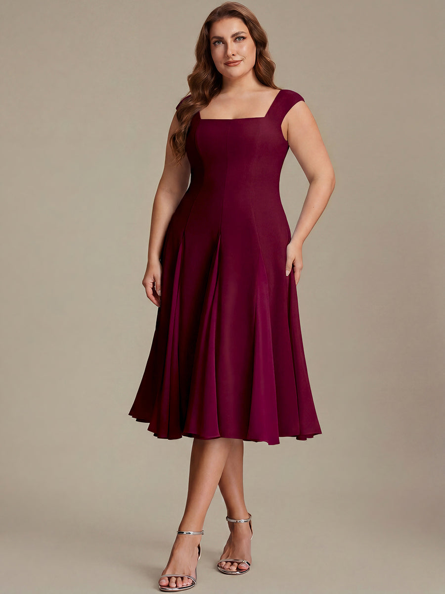 Plus Size Cap Sleeve Wedding Guest Dress